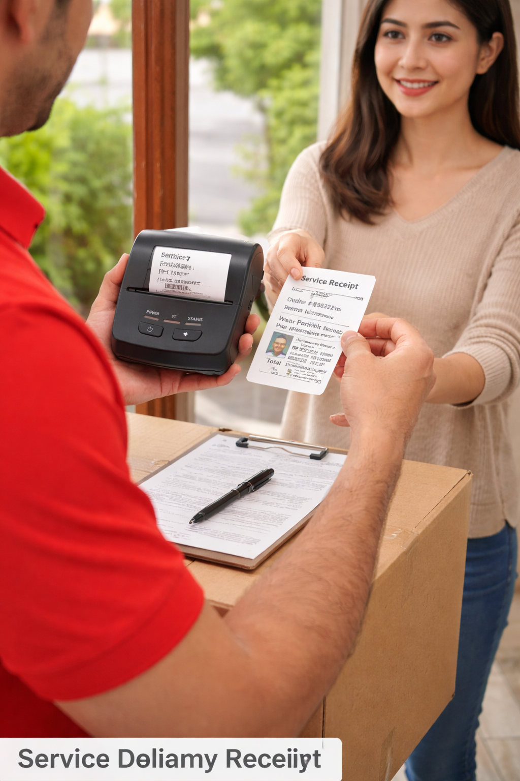 Service And Delivery Receipt Printed By 3” Inch Thermal Printer