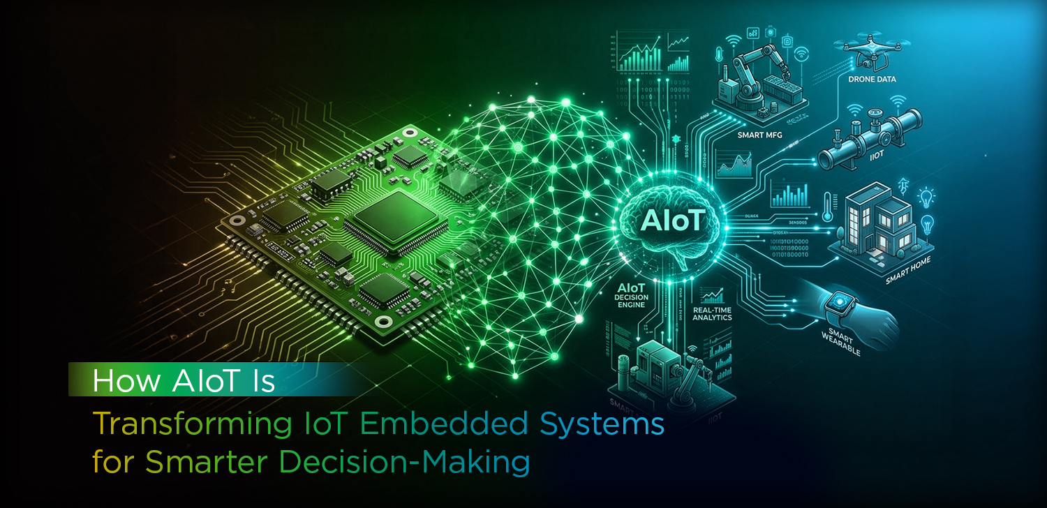 A Blog Banner On How AIoT Is Transforming IoT Embedded Systems for Smarter Decision-Making