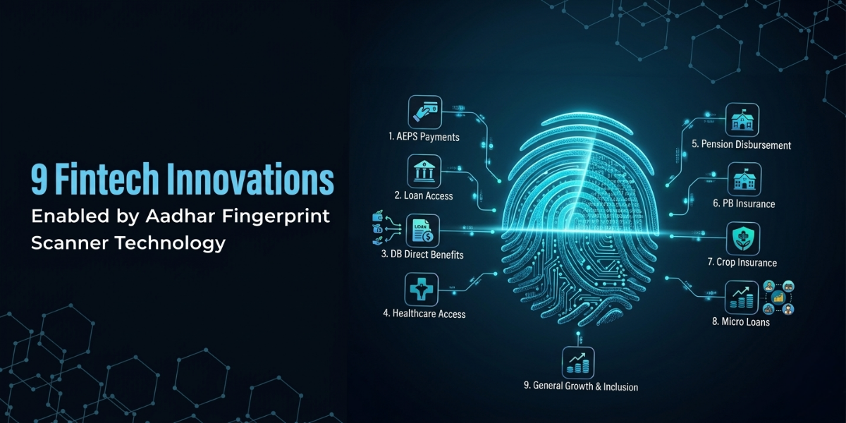 A Blog Banner On 9 Fintech Innovations Enabled by Aadhar Fingerprint Scanner Technology