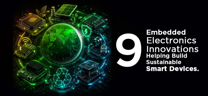 A Blog Banner On 9 Embedded Electronics Innovations Helping Build Sustainable Smart Devices