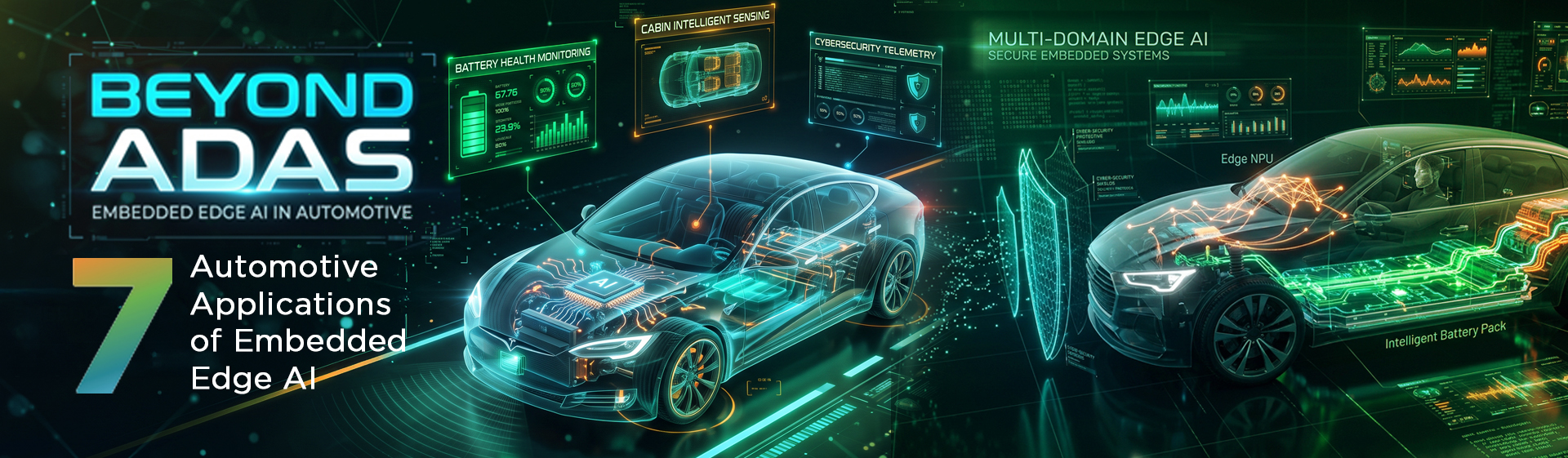 A Blog Banner On Beyond ADAS: 7 Automotive Embedded Systems Applications Powered by Edge AI