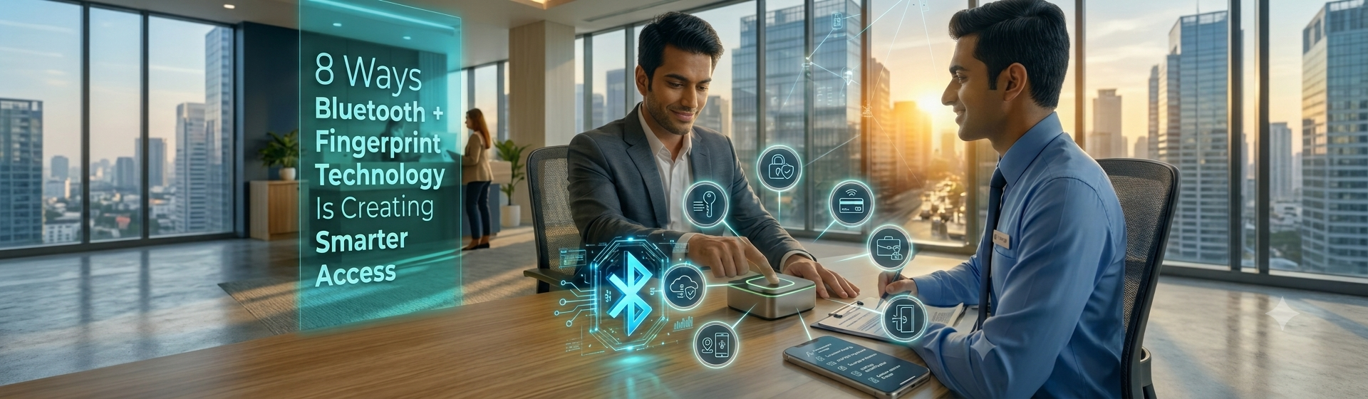 A Blog Banner On 8 Ways Bluetooth + Fingerprint Technology Is Creating Smarter Access